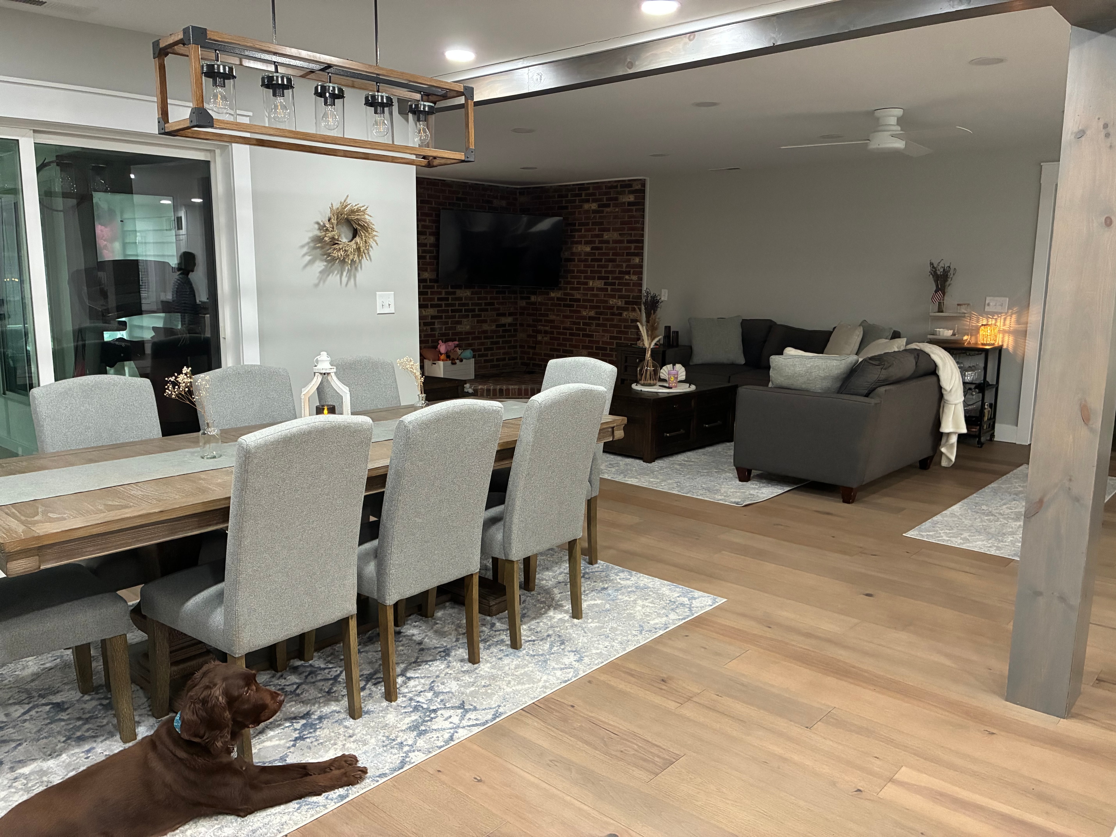 Open-concept living room remodel, Chincoteague Island VA